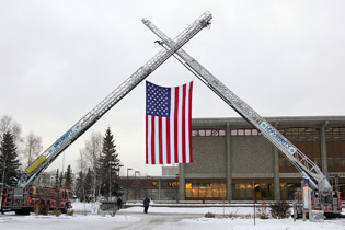 Chief Rounds Flag UAF Campus